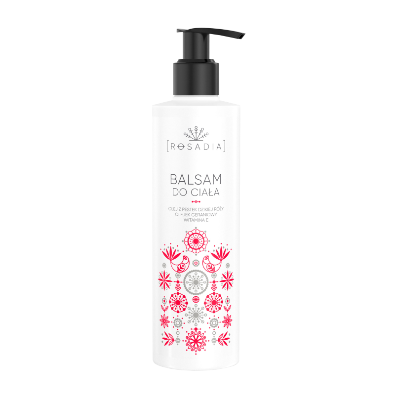 Balsam do ciała, do każdego rodzaju skóry, intensywnie nawilża, z olejkiem z pestek dzikiej róży, 250 ml, Rosadia