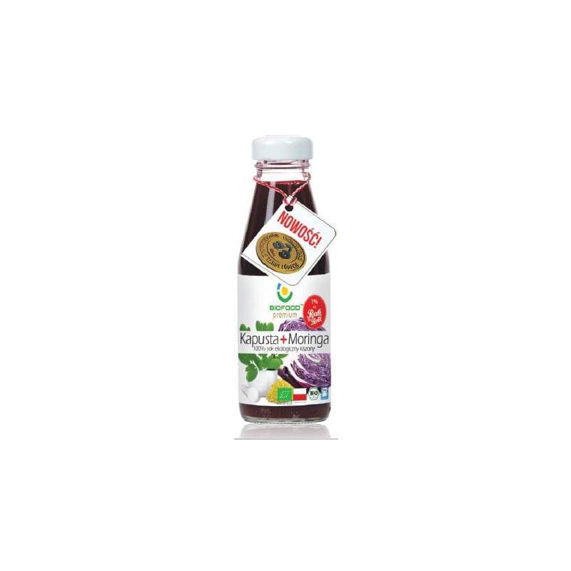 Sok z kiszonej kapusty + moringa BIO, 300 ml, Bio Food