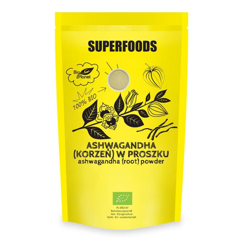 Korzeń Ashwagandha w proszku BIO, 150 g, Bio Planet