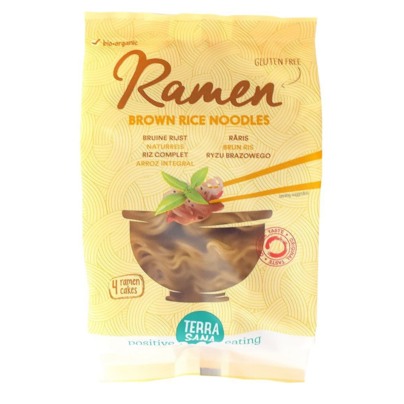 Makaron Ramen bezglutenowy z ryżu brązowego BIO, 280 g, Terrasana