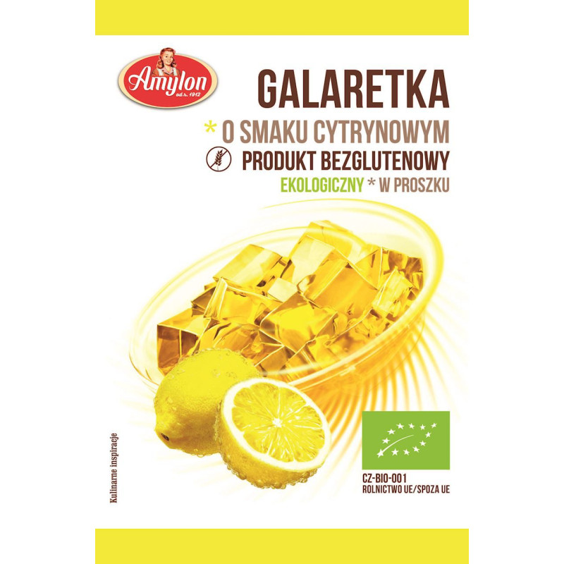 Galaretka o smaku cytrynowym, bezglutenowa, BIO, 40 g, Amylon