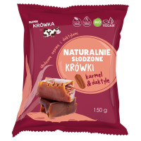 Bezglutenowe, naturalnie słodzone krówki karmel & daktyle, BIO, wegańskie, 150 g, Super Krówka