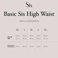 Majtki menstruacyjne Basic Sis High Waist, NUDE, rozmiar XS, Sis Underwear