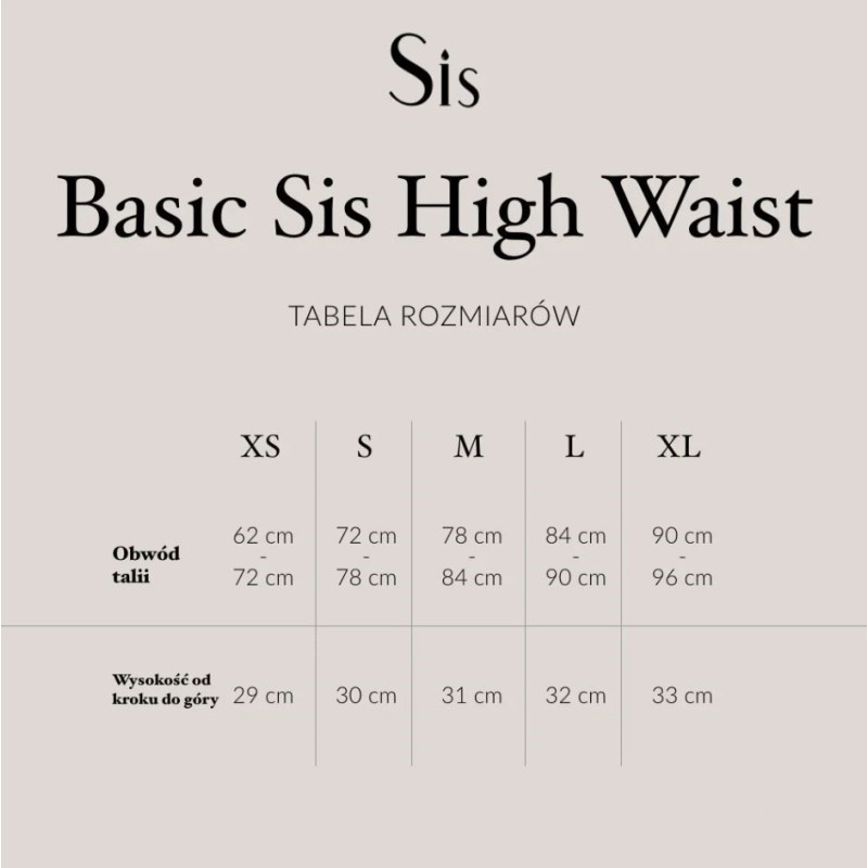 Majtki menstruacyjne Basic Sis High Waist, CZARNE, rozmiar XS, Sis Underwear