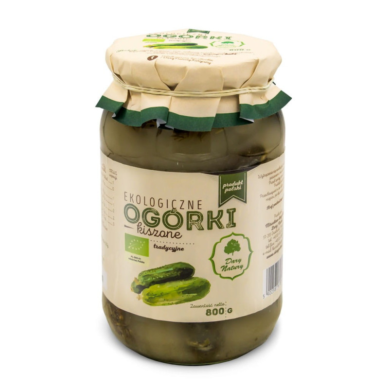 Ogórki kiszone, EKO, 800 g, Dary Natury