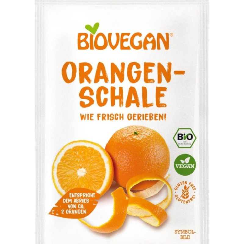 Skórka pomarańczowa, bezglutenowa, BIO, 9g, Biovegan