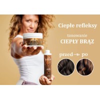 Szampon tonujący CIEPŁY BRĄZ, podkreśla ciepłe odcienie, z kawą, 250 ml, MaterNatura