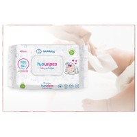 H2O Baby Wipes, 48 szt., wodne chusteczki dla dzieci i niemowląt, delikatne, Lab4Baby