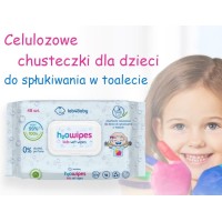 H2O Kids Wipes, 48 szt., wodne chusteczki dla dzieci i niemowląt, rozpuszczalne - do spłukiwania w toalecie, Lab4Baby