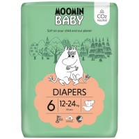 Pieluszki ekologiczne Diapers 6 (12-24 kg), 34 szt. Moomin Baby