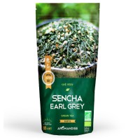 Oryginalna japońska herbata zielona Sencha i Earl Grey, z Uji, ekologiczna, BIO, 85 g, AROMANDISE