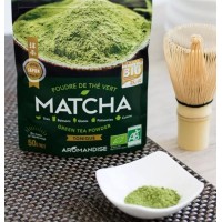 Oryginalna japońska zielona herbata Matcha w proszku, z Uji, ekologiczna, BIO, 50 g, AROMANDISE