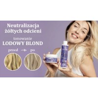 Maska tonująca LODOWY BLOND, przeciw żółtym odcieniom, z olejem kameliowym, 200 ml, Maternatura