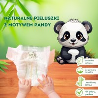 Ekologiczne jednorazowe pieluszki bambusowe, z organicznej bawełny, rozmiar 1, NEWBORN, 2-5 kg, 40 szt., Bebem Natural