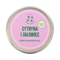 Rozświetlający mus do ciała, Cytryna i Jałowiec, wegański, 150ml, Cztery Szpaki