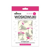 Woskowijka do przechowywania żywności, PINK FLAMINGO, rozmiar L (36x36cm), BeePack