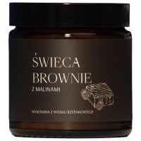 Świeca brownie z malinami,...