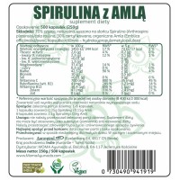 Spirulina z amlą, 500 kapsułek, 250 g, Aurospirul