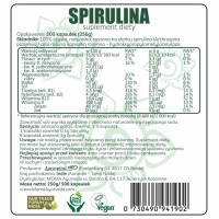 Spirulina w kapsułkach, 500 kapsułek, 250 g, Aurospirul