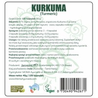 Kurkuma, 100 kapsułek, 40 g, Aurospirul