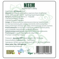 Neem - miodła indyjska, 100 kapsułek, 35 g, Aurospirul