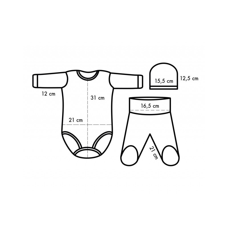 Zestaw ubranek: bodziaki + półśpiochy + czapeczka, 56/62, Lullalove
